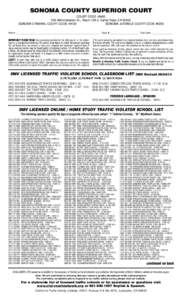 SONOMA COUNTY SUPERIOR COURT COURT CODE[removed]Administration Dr., Room 109-J, Santa Rosa, CA[removed]SONOMA CRIMINAL COURT CODE[removed]SONOMA JUVENILE COURT CODE[removed]Name: _____________________________________________