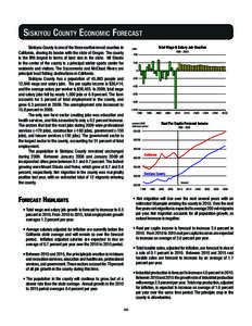 Siskiyou County Economic Forecast Siskiyou County is one of the three northernmost counties in California, sharing its border with the state of Oregon. The county is the fifth largest in terms of land size in the state. 