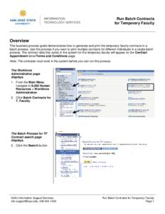 Run Batch Contracts for Temporary Faculty