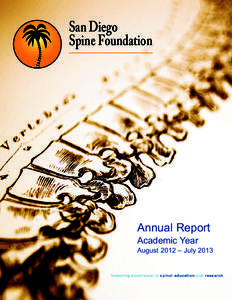 San Diego Spine Foundation Annual Report Academic Year