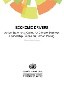 ECONOMIC DRIVERS Action Statement: Caring for Climate Business Leadership Criteria on Carbon Pricing Provisional copy  Action Statement