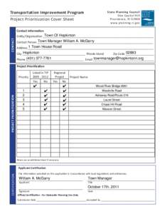 Transportation Improvement Program  State Planning Council One Capitol Hill Providence, RI[removed]www.planning.ri.gov