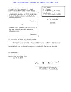 Case 1:05-cvKBF Document 281 FiledPage 1 of 52  UNITED STATES DISTRICT COURT SOUTHERN DISTRICT OF NEW YORK --------------------------------------------------------------X LOVELY H., GLORIA Q., AND MICHEL