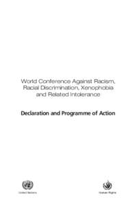 World Conference Against Racism, Racial Discrimination, Xenophobia and Related Intolerance Declaration and Programme of Action
