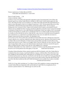 Southern Campaign American Revolution Pension Statements & Rosters Pension Application of Nathan Blevins W25253 Transcribed and annotated by C. Leon Harris State of North Carolina } SS. County of Ash [sic: Ashe] }