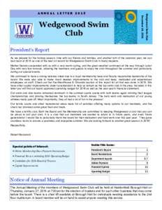 December 18, 2015  Wedgewood Swim Club  Wedgewood Swim Club