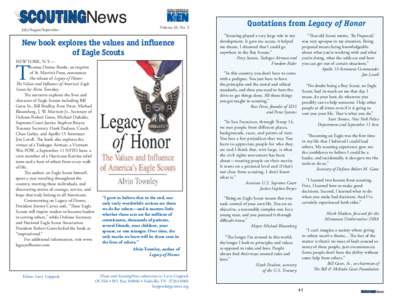 July/August/September  Volume 43, No. 3 New book explores the values and influence of Eagle Scouts