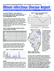 Rod R. Blagojevich, Governor • Eric E. Whitaker, M.D., M.P.H., Director  GEORGE H RYAN GOVERNOR JOHN R LUMPKIN M D DIRECTOR Figure 2. Trends in Animal Rabies Testing