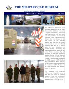 THE MILITARY C&E MUSEUM KINGSTON ONTARIO CANADA NEWSLETTER July 2015