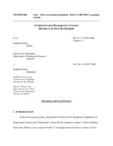 2014 BNH 006  Note: This is an unreported opinion. Refer to LBR[removed]regarding citation. ______________________________________________________________________________