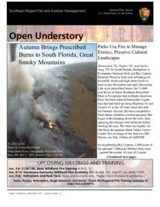 Southeast Region Fire and Aviation Management  National Park Service U.S. Department of the Interior  Open Understory