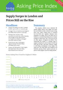 HOME.CO UK ASKING PRICE INDEX July 2014 	  Released: [removed]Asking Price Index