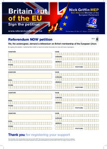 Britain ut of the EU Nick Griffin MEP  Non-Attached Member of the