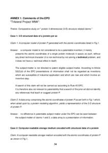 ANNEX 1: Comments of the EPO  