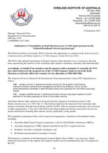 WIA submission to 3.5 GHz consultation