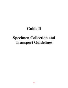 Guide D Specimen Collection and Transport Guidelines D-1