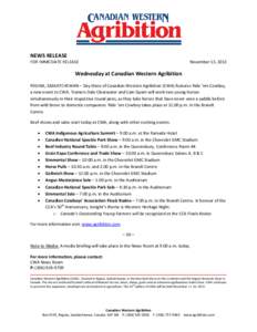 NEWS RELEASE  FOR IMMEDIATE RELEASE November 13, 2013