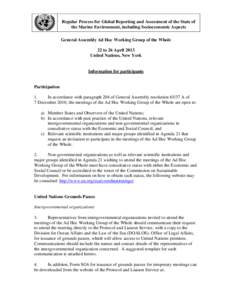 Regular process for global reporting and assessment of the state of the marine environment, including socio-economic aspects