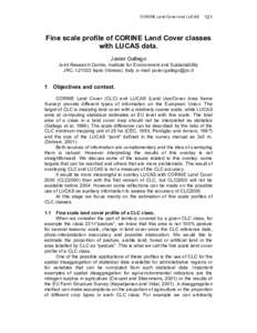 CORINE Land Cover and LUCAS  121 Fine scale profile of CORINE Land Cover classes with LUCAS data.