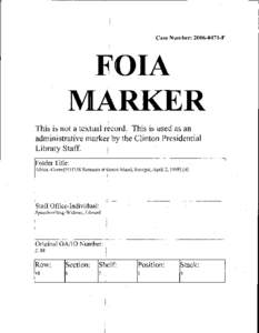 Case Number: [removed]F  FOIA MARKER I