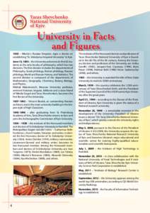 Taras Shevchenko National University of Kyiv University in Facts and Figures