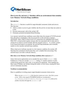 Microsoft Word - Select App Note.doc