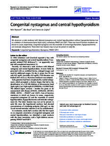 Congenital nystagmus and central hypothyroidism