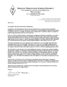 M EQUON -THIEN SVILLE S CHOOL D ISTRICT CITY OF M EQUON AN D V ILLAGE OF THIEN SVILLE 5000 W. M EQUON ROAD M EQUON , WI[removed]PHON E[removed] - FAX[removed]WWW.MTSD .K12.WI.US