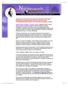 Nisichawayasihk Cree Nation / Nelson River Hydroelectric Project / Manitoba Hydro / Agreement Respecting a New Relationship Between the Cree Nation and the Government of Quebec / Cree / Pimicikamak / First Nations / Aboriginal peoples in Canada / First Nations in Manitoba