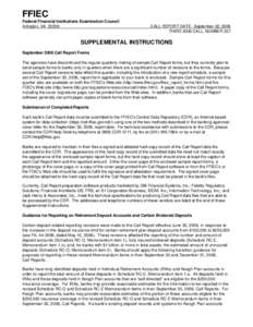 FFIEC Federal Financial Institutions Examination Council Arlington, VA[removed]CALL REPORT DATE: September 30, 2006 THIRD 2006 CALL, NUMBER 237