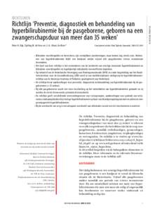 Richtlijn ‘Preventie, diagnostiek en behandeling van hyperbilirubinemie bij de pasgeborene, geboren na een zwangerschapsduur van meer dan 35 weken’ Peter H. Dijk, Tjalling W. de Vries en J.J.A. (Hans) de Beer*	  Gere