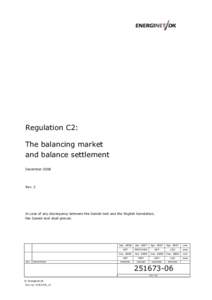 Regulation C2: The balancing market and balance settlement DecemberRev. 2