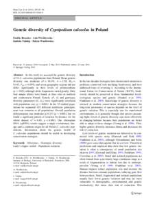 Plant Syst Evol[removed]:83–96 DOI[removed]s00606[removed]ORIGINAL ARTICLE  Genetic diversity of Cypripedium calceolus in Poland