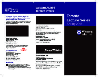 Western Alumni Toronto Events Toronto Lecture Series