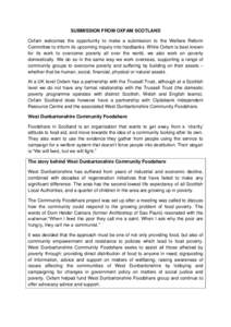 Food politics / Food bank / Food security / West Dunbartonshire / Welfare / Aid / Food / Social Security / Food and drink / Glastonbury Festival / Oxfam