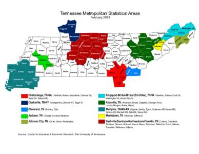 Tennessee Metropolitan Statistical Areas February 2013 Christian, KY