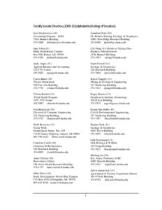 Faculty Senate Directory (Alphabetical Listing of Senators)