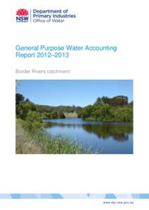 General Purpose Water Accounting Report[removed]Border Rivers catchment