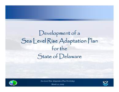 Development of a Sea Level Rise Adaptation Plan for the State of Delaware  Sea Level Rise Adaptation Plan Workshop