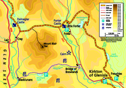 Mapping by The Linx, based on Ordnance Survey mapping by permission of the Controller of Her Majesty’s Stationery Office © Crown Copyright Licence no  The Cateran Trail off-road upgrade replaces pages 42–