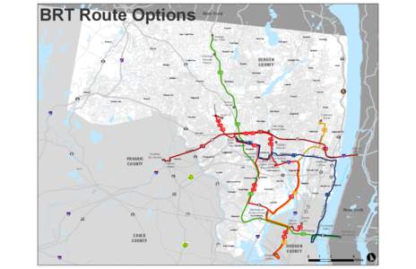 BRT Route Options  ! ! ! !
