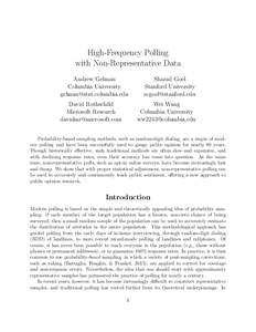 High-Frequency Polling with Non-Representative Data Andrew Gelman Columbia University  David Rothschild