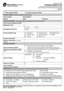 Housing Act[removed]Property details form For provision of property details by the provider under Section 38A of the Housing Regulation 2003