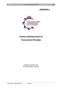 Office of the PCC for Cleveland  Contract Standing Orders APPENDIX 1