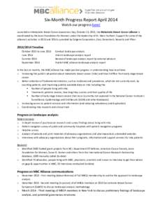 Six-Month Progress Report April 2014 Watch our progress here! Launched on Metastatic Breast Cancer Awareness Day, October 13, 2013, the Metastatic Breast Cancer Alliance is coordinated by the Avon Foundation for Women un