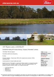 elderseuroa.com.au  197 Ryans Lane, LOCKSLEY Substantial holding 387 hectare Grazing / Cropping 