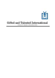 Gifted and Talented International (Volume 27, Number 2, December, 2012)