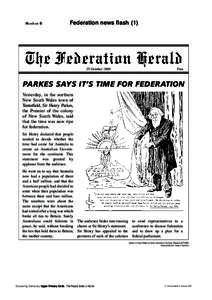 Handout 4  Federation news flash (1) The Federation Herald 25 October 1889