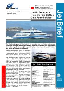 JetBrief No. 343 February 2002 Service: Fast Passenger Ferry