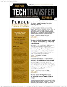 Purdue Tech Transfer Express eNewsletter